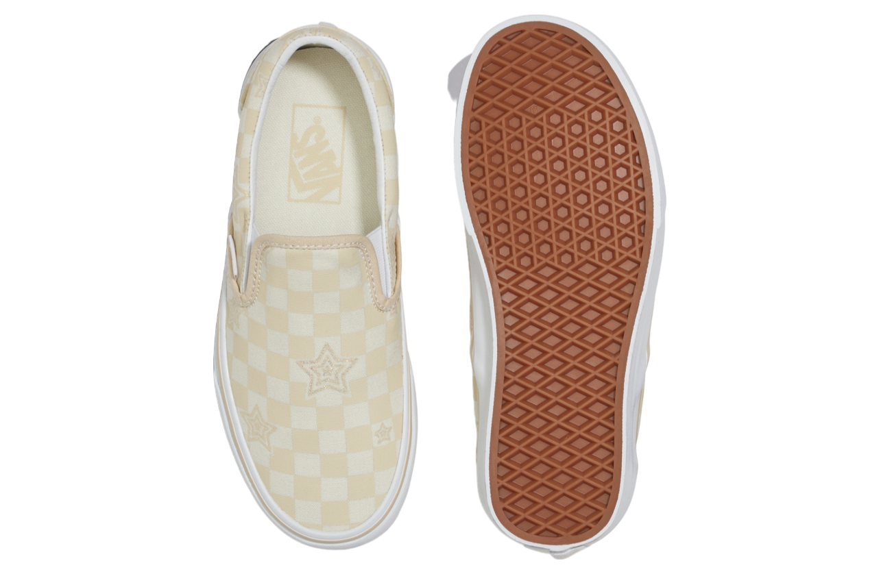 Vans Classic Slip-on Checkerboard Stars Tan