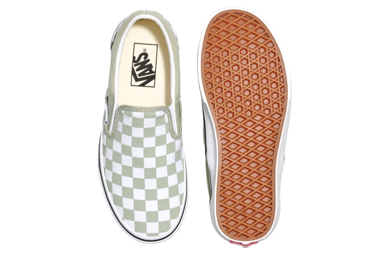 Vans Classic Slip On Checkerboard WMNS Desert Sage Green True White