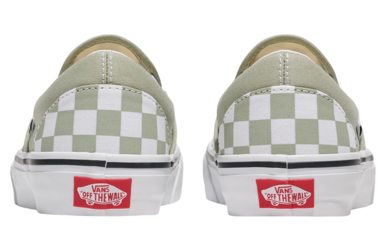 Vans Classic Slip-On Checkerboard WMNS Desert Sage Green / True White