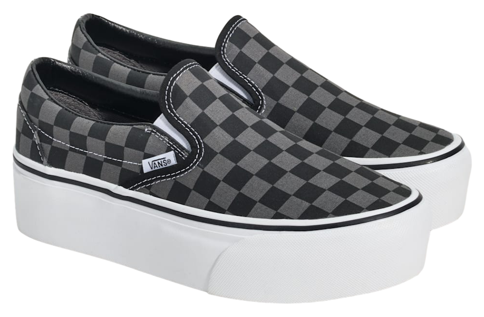 Vans Classic Slip-On Platform Checkerboard Checkerboard Black / Pewter Grey