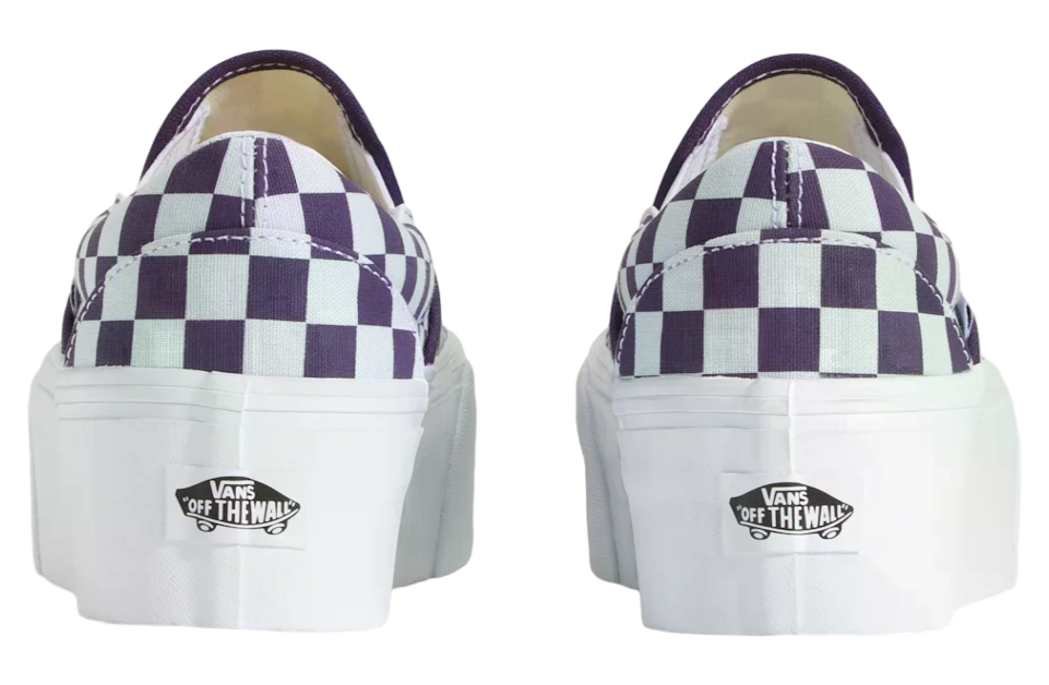 Vans Classic Slip-On Platform Checkerboard Checkerboard Mist Blue / Gothic Grape Purple