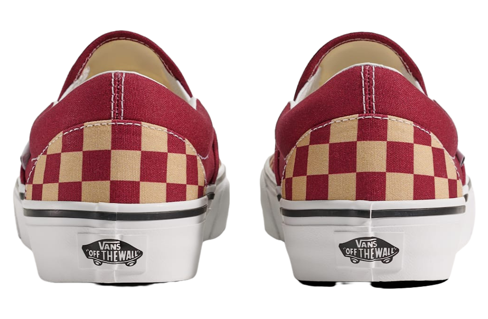 Vans Game Day Classic Slip-On Checkerboard Checkerboard Burgundy Red / Gold