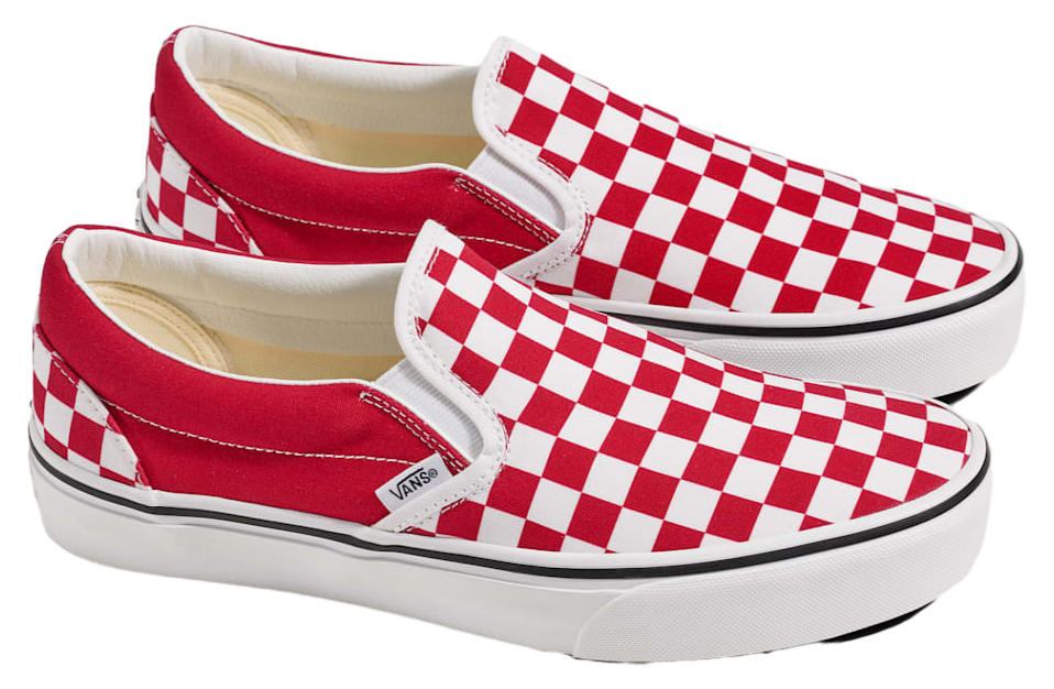 Vans Game Day Classic Slip-On Checkerboard Checkerboard Crimson Red / True White