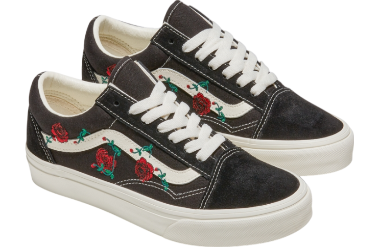 Old school vans with roses best sale