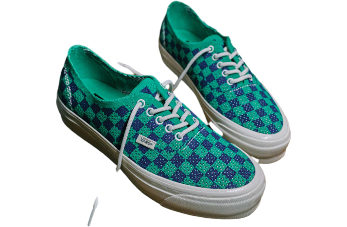 Vans Premium Authentic Checkerboard Checkerboard Green / Navy Blue