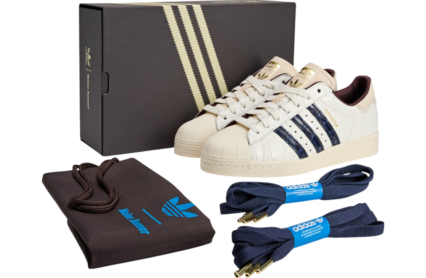 Wales Bonner x Adidas Superstar Wonder White / Collegiate Navy