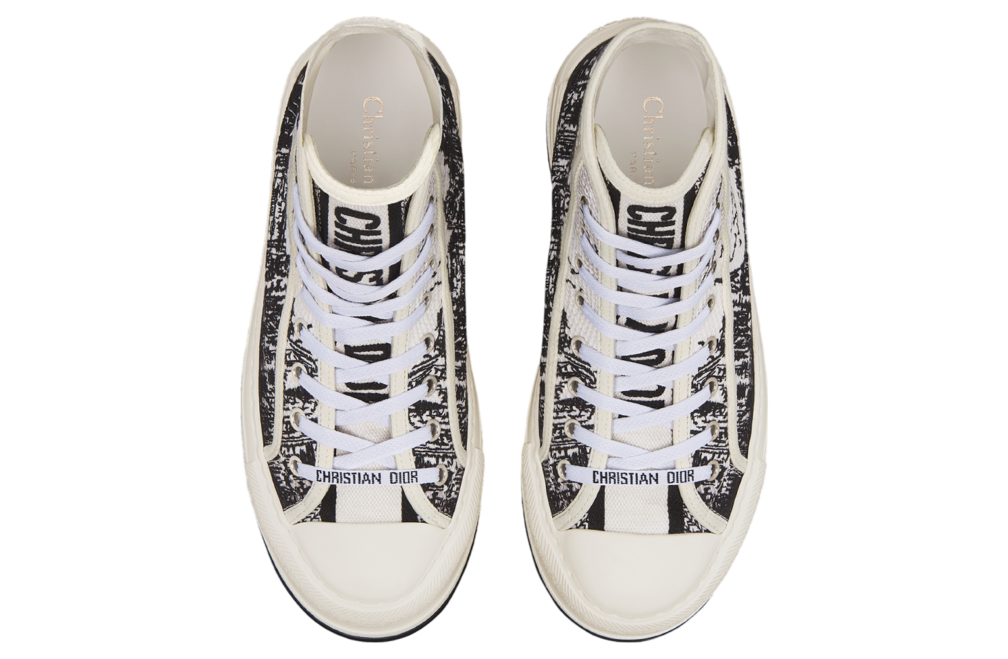 Walk n Dior High Platform WMNS Cotton Embroidered / White