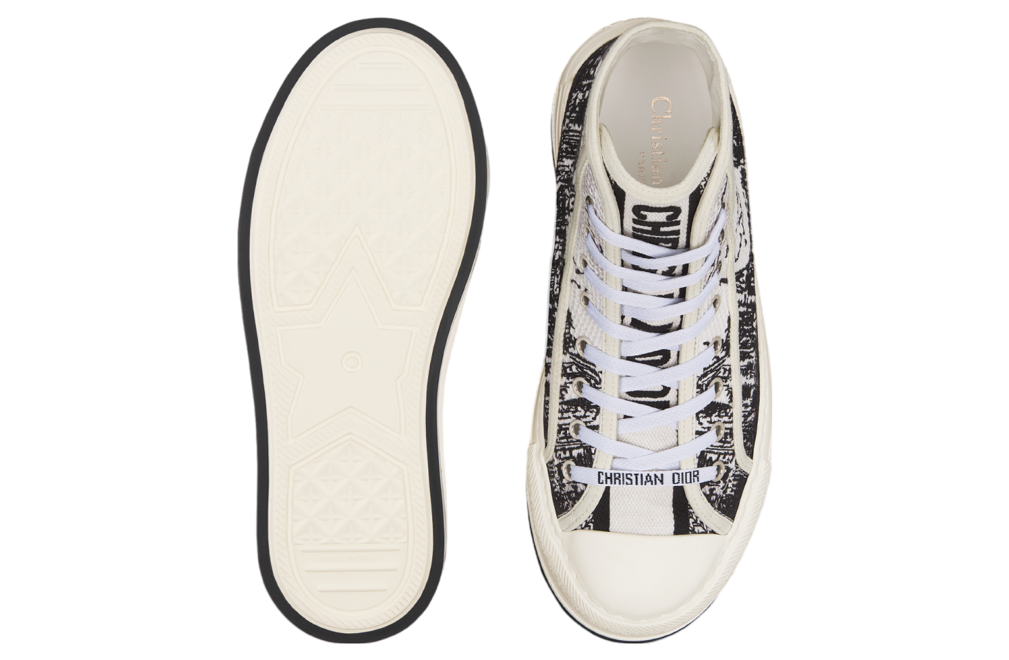 Walk n Dior High Platform WMNS Cotton Embroidered / White