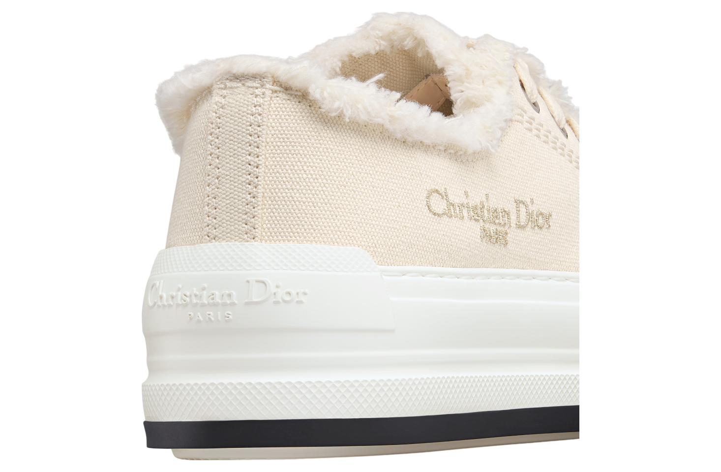 Walk n Dior Platform WMNS Ecru Fringed / Embroidered Cotton Canvas