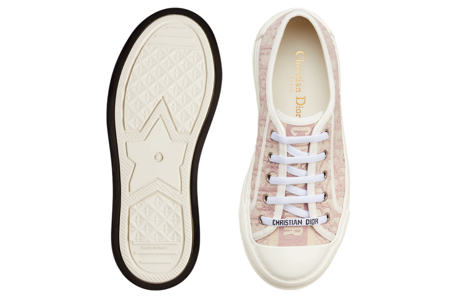 Walk n Dior Platform WMNS Nude Oblique Embroidered Cotton