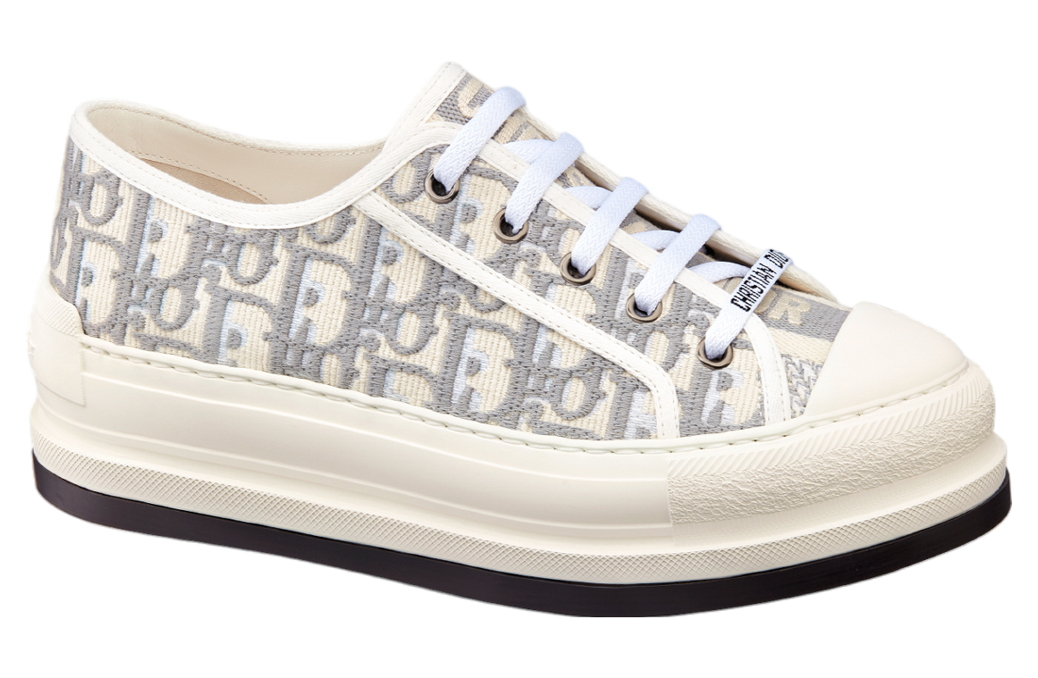 Walk n Dior Platform WMNS Stone Gray Oblique Embroidered Cotton