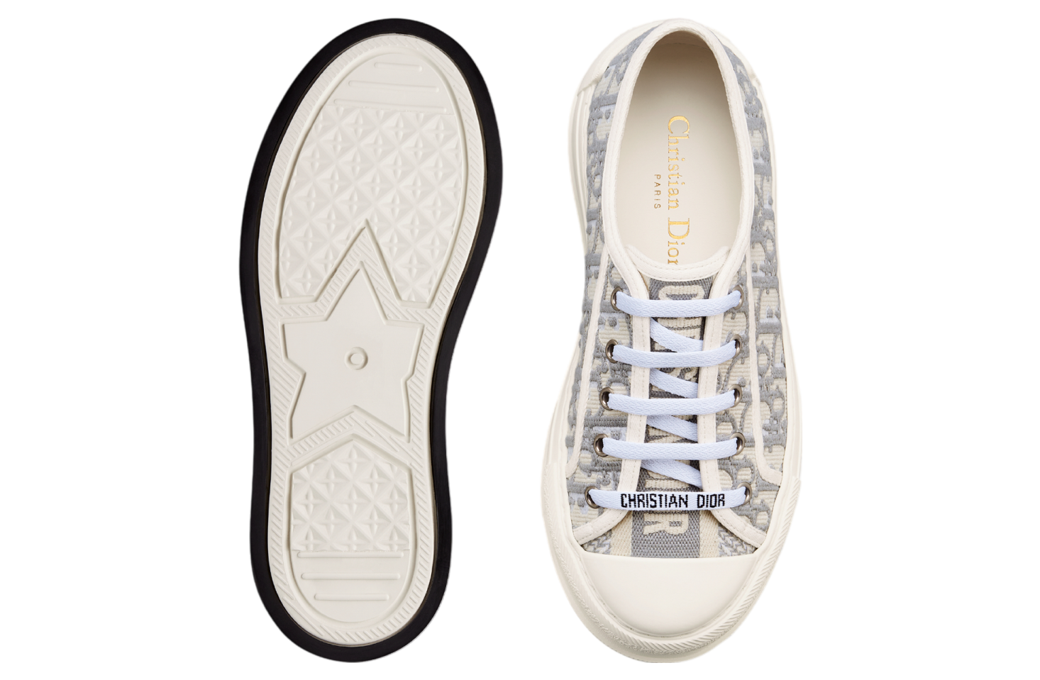 Walk n Dior Platform WMNS Stone Gray Oblique Embroidered Cotton