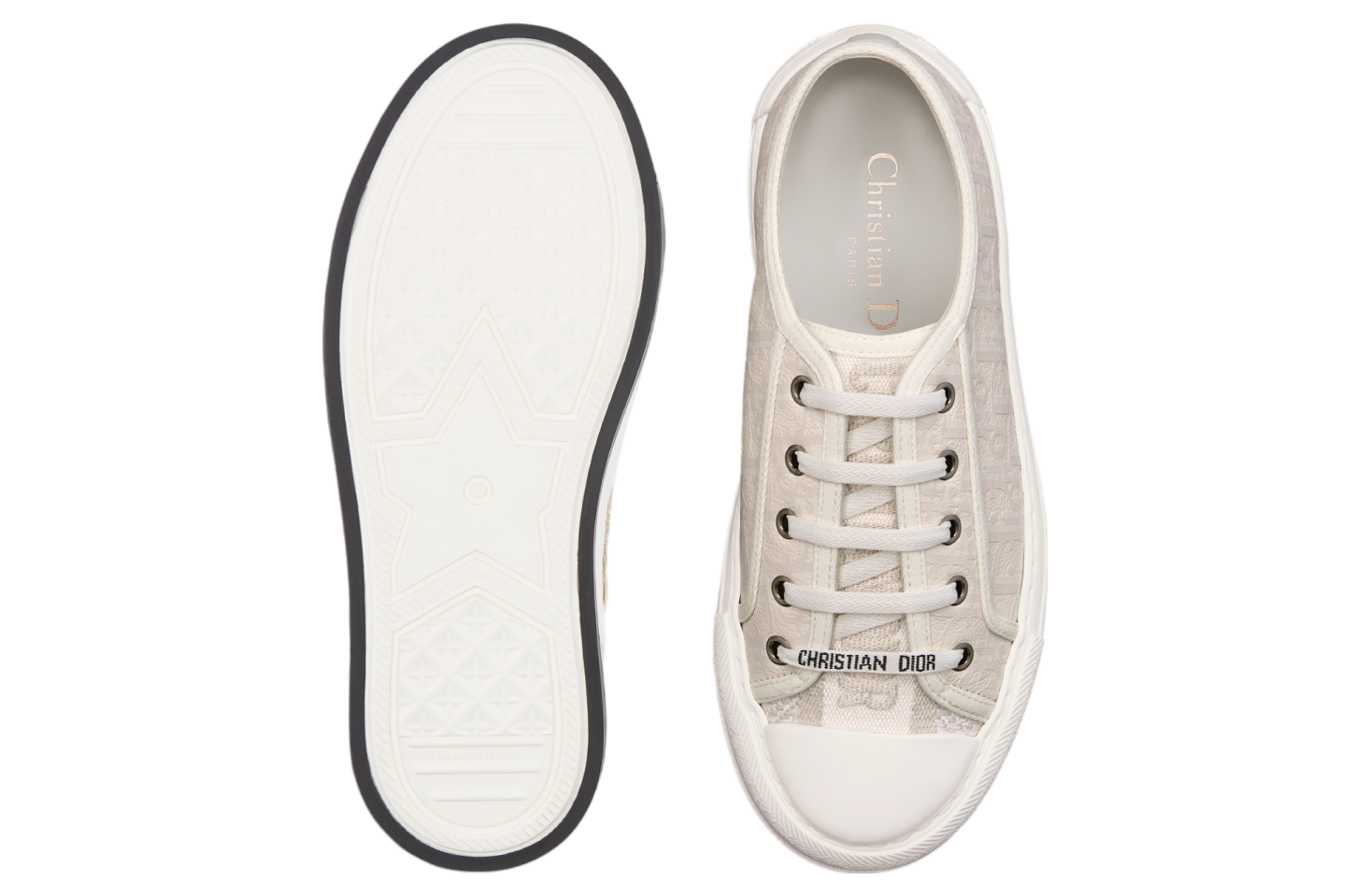 Walk n Dior Platform WMNS White Calfskin Textured / Oblique Motif