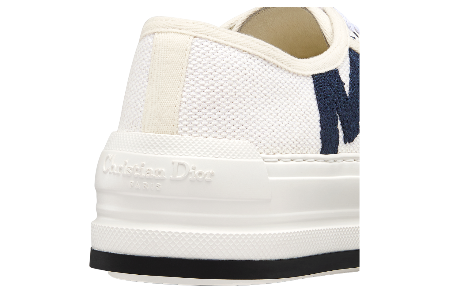 Walk n Dior Platform WMNS White / Deep Blue Embroidered Cotton