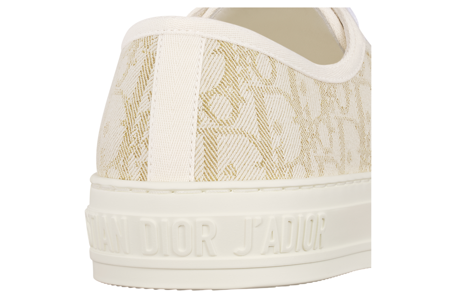 Dior｜SNEAKERS (KCK250DJE 62K) Walk'n'Dior Sneaker White Cotton Canvas with Gold-Tone Dior