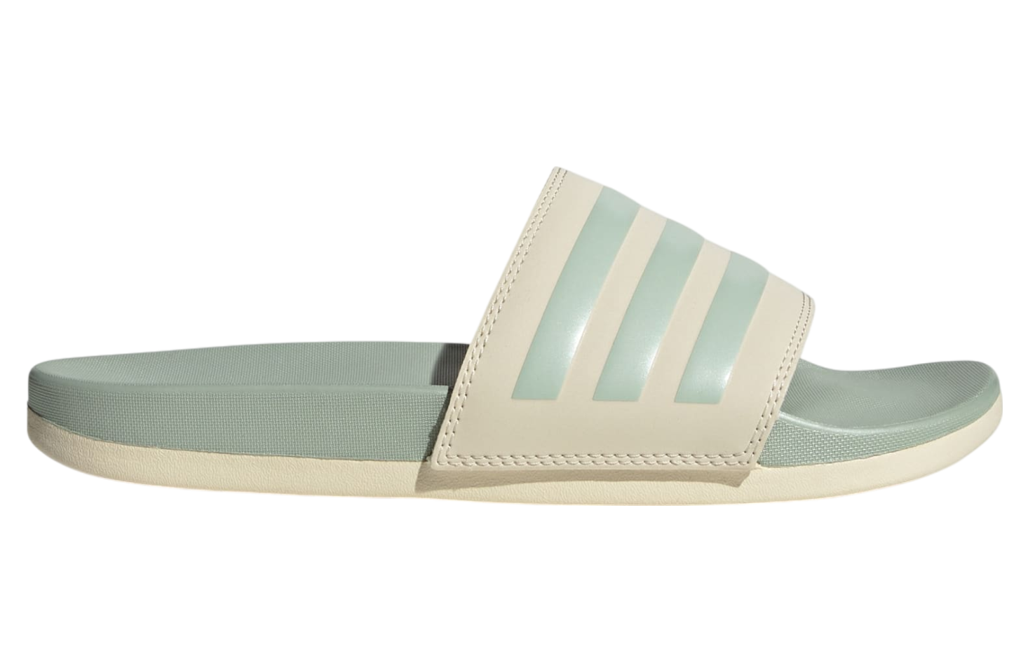 Adidas Adilette Comfort WMNS Wonder White / Linen Green Met.