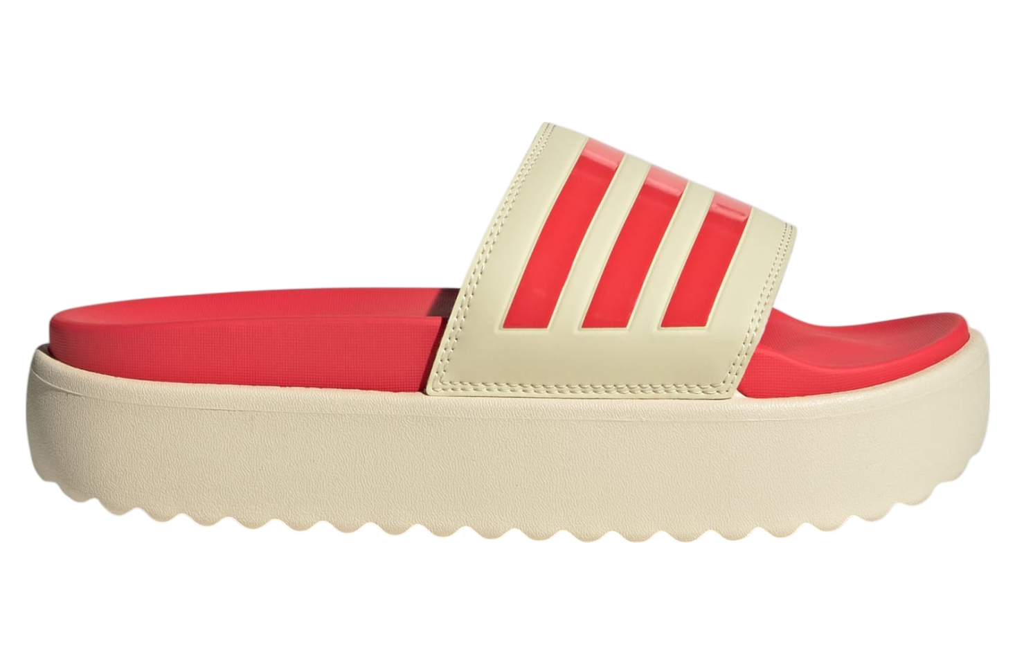 Adidas Adilette Platform WMNS Warm Vanilla / Semi Lucid Red