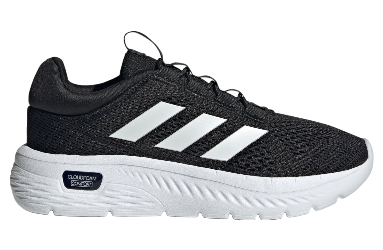 Adidas cloudfoam black and white shoes on sale