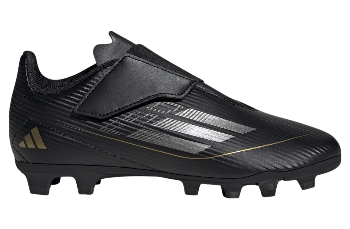 Adidas F50 Club Hook-And-Loop Multi-Ground GS Core Black / Iron Metallic