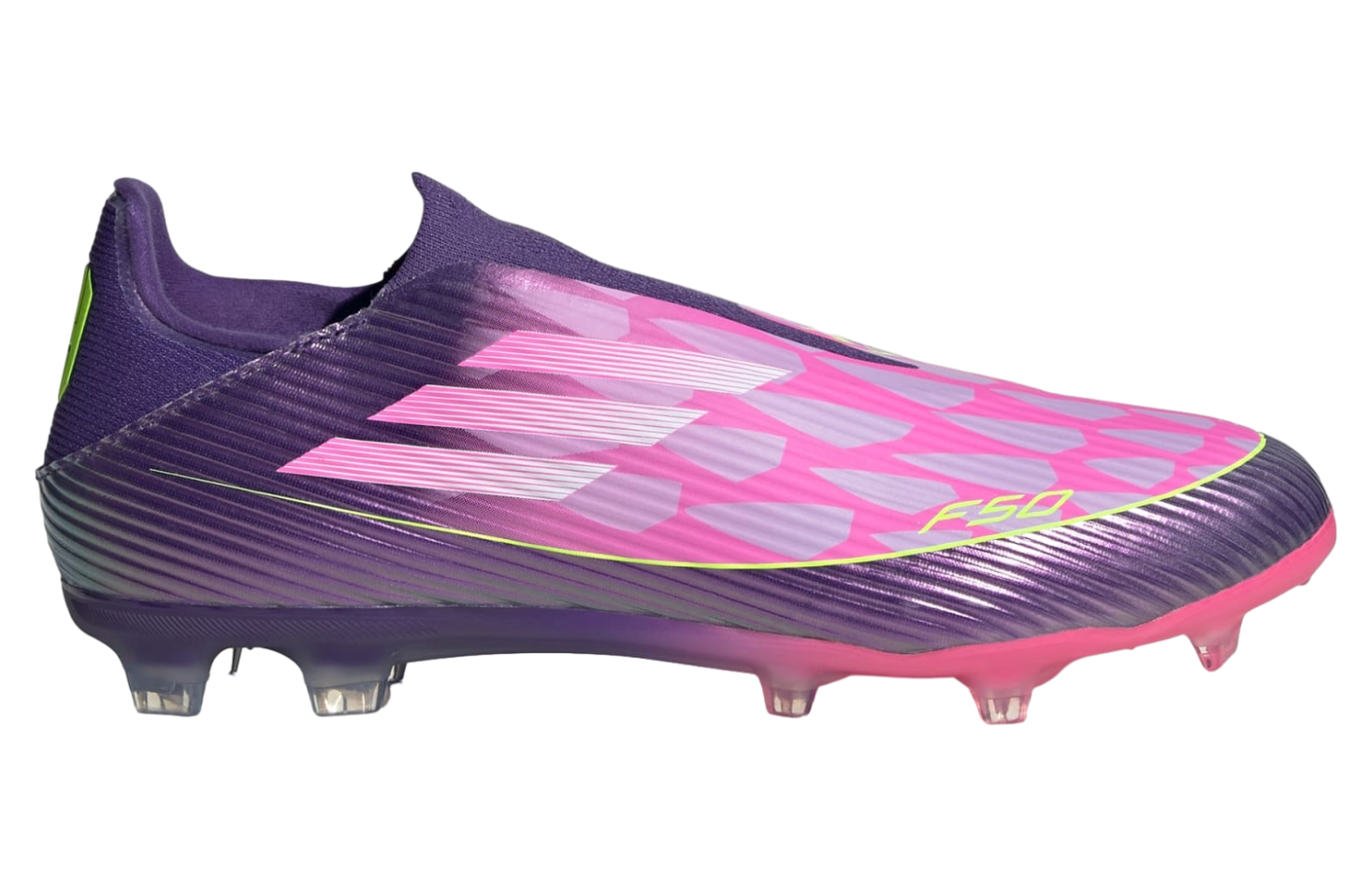 Adidas F50 League Laceless FG Football Purple / Cloud White