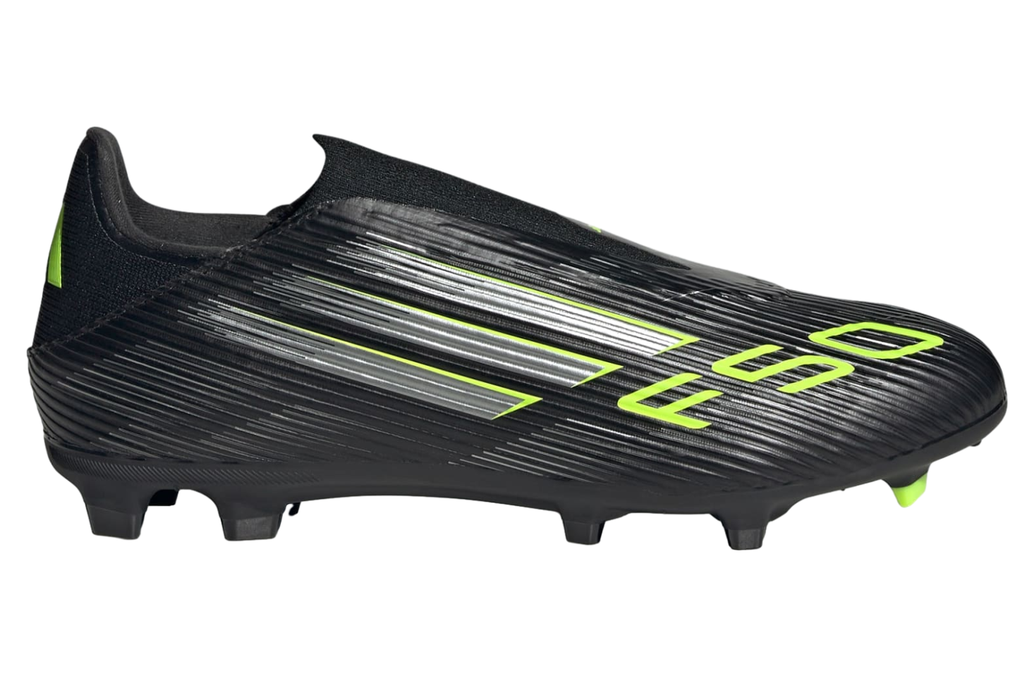 Adidas F50 League Laceless Fg/mg Core Black / Iron Metallic / Lucid Lemon
