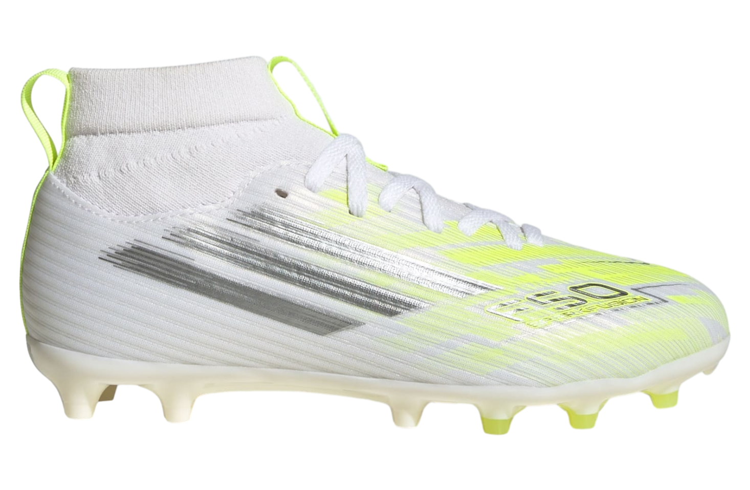Adidas F50 Sparkfusion League Mid Cut FG / Artificial Ground GS Cloud White / Iron Metallic