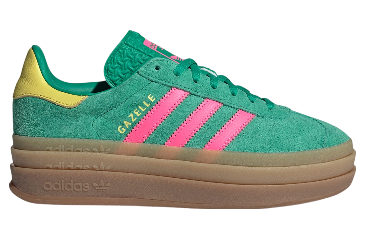 ★adidas★ Gazelle Bold Green Pink Womens adidas Gazelle Bold Athletic Shoe - Court Green