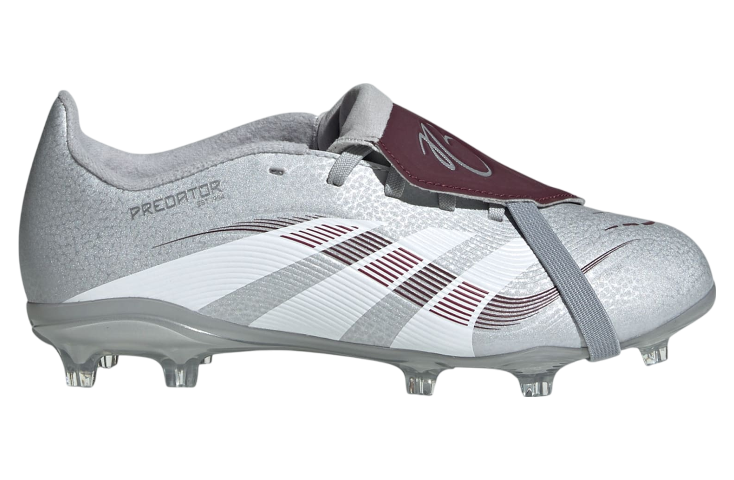 Adidas Predator League JB Fold-Over Tongue FG/MG GS Silver Metallic / Legacy Burgundy
