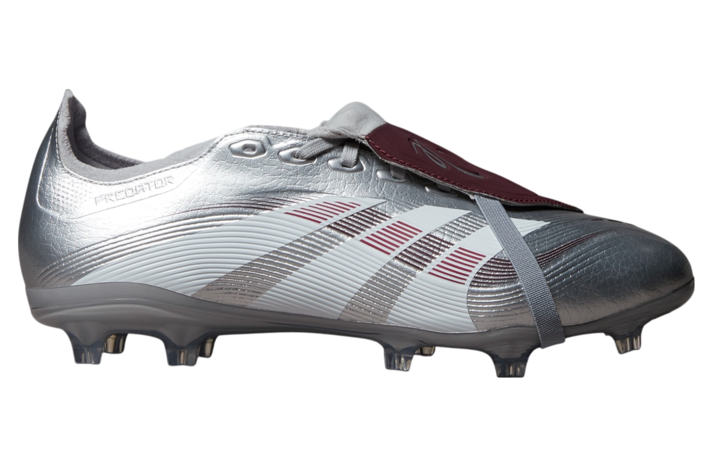 Adidas Predator League JB Fold-Over Tongue FG/MG Silver Metallic / Legacy Burgundy