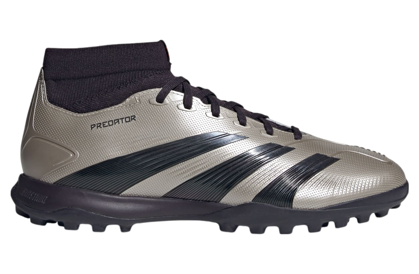 Adidas Predator League Mid-Cut Turf Platinum Metallic / Aurora Black