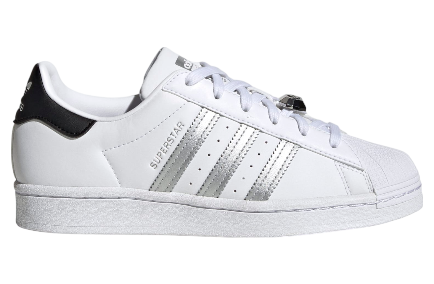 Adidas superstar white silver metallic best sale