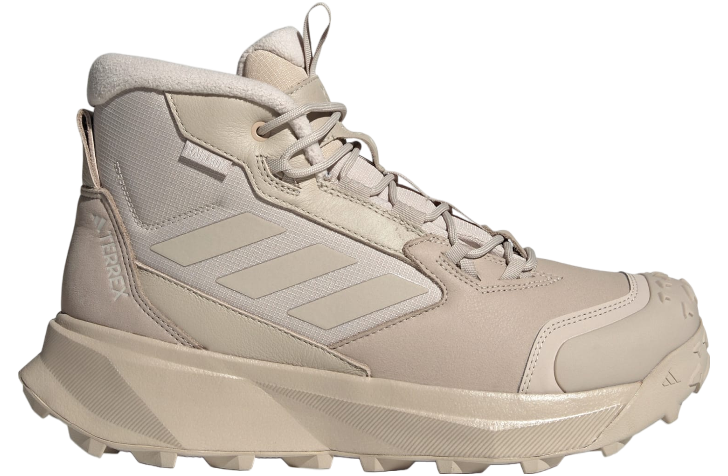 Adidas Terrex Winter Leather Mid Cut Rain.rdy Cold.rdy WMNS Wonder Beige Alumina Sep 2024 ID3436 KicksOnFire