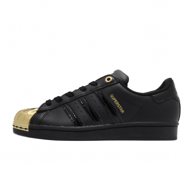 adidas, Shoes, Adidas Superstar Black Metallic Gold Metal Toe Sneakers