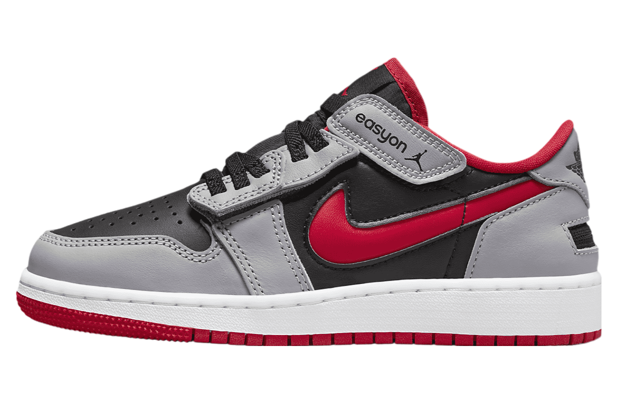 Air Jordan 1 Low FlyEase GS Black / Cement Grey / Fire Red