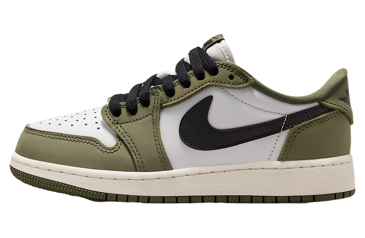 Air Jordan 1 Low GS Medium Olive / Summit White