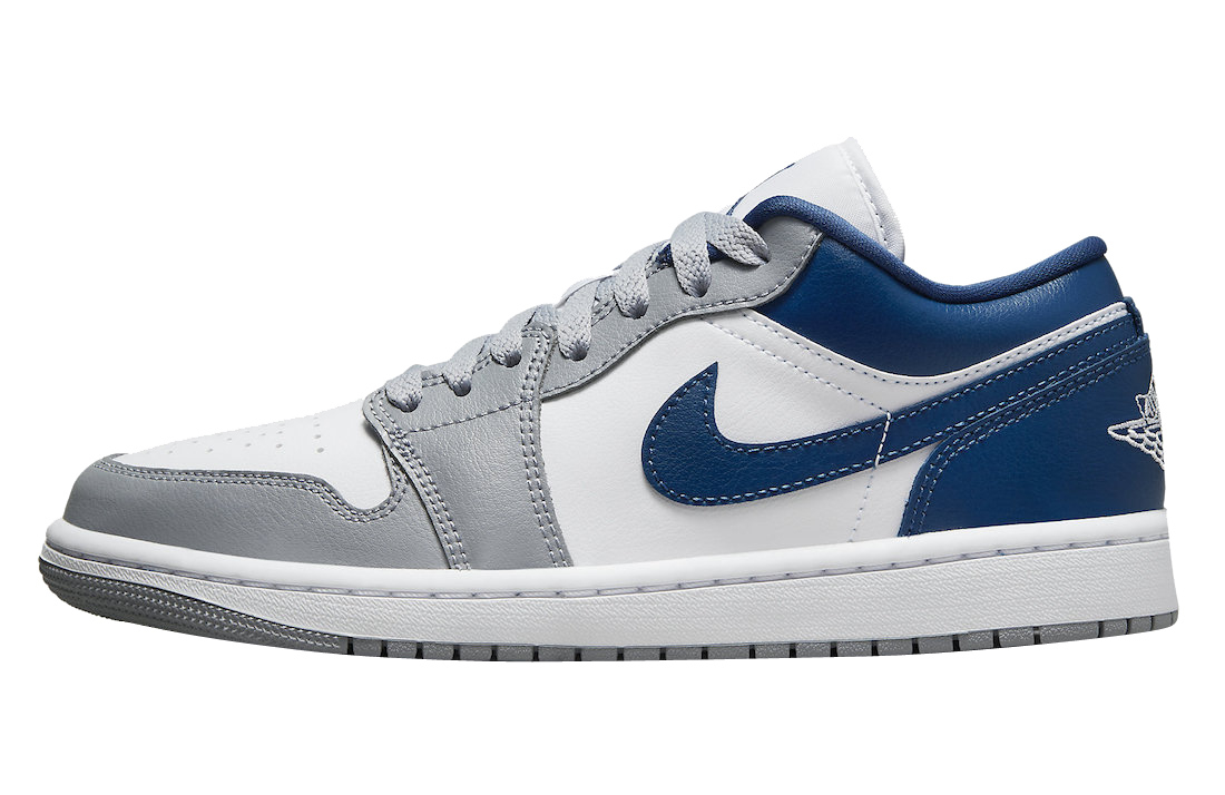 blue and white nike jordans low