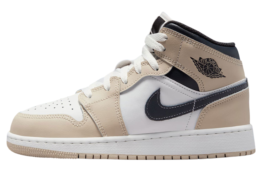 Air Jordan 1 Mid Gs Light Tan / Obsidian