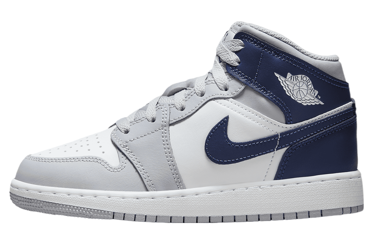 Air Jordan 1 Mid GS White / Wolf Grey / Midnight Navy