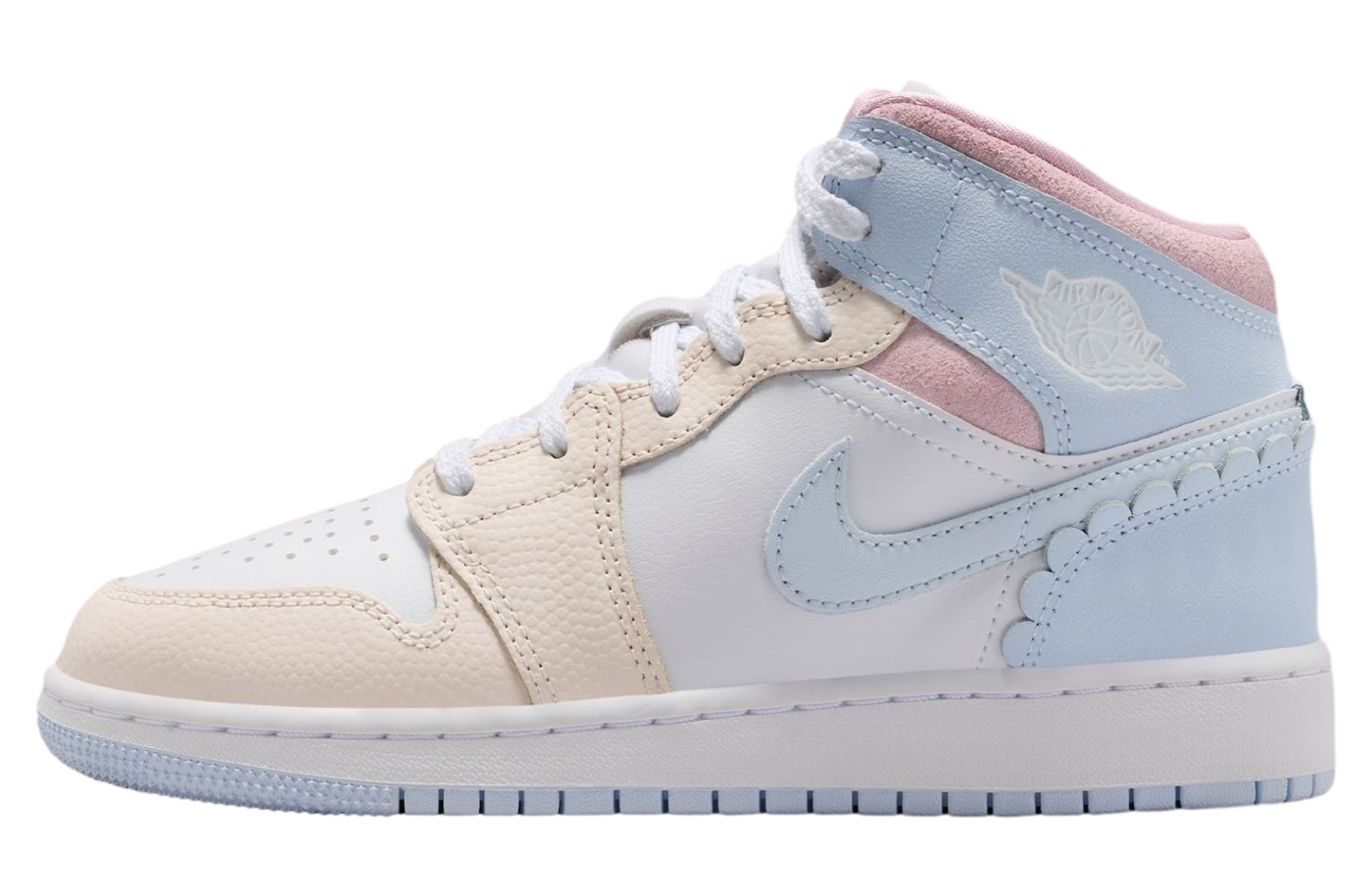 Air Jordan 1 Mid Half Blue / Pale Ivory