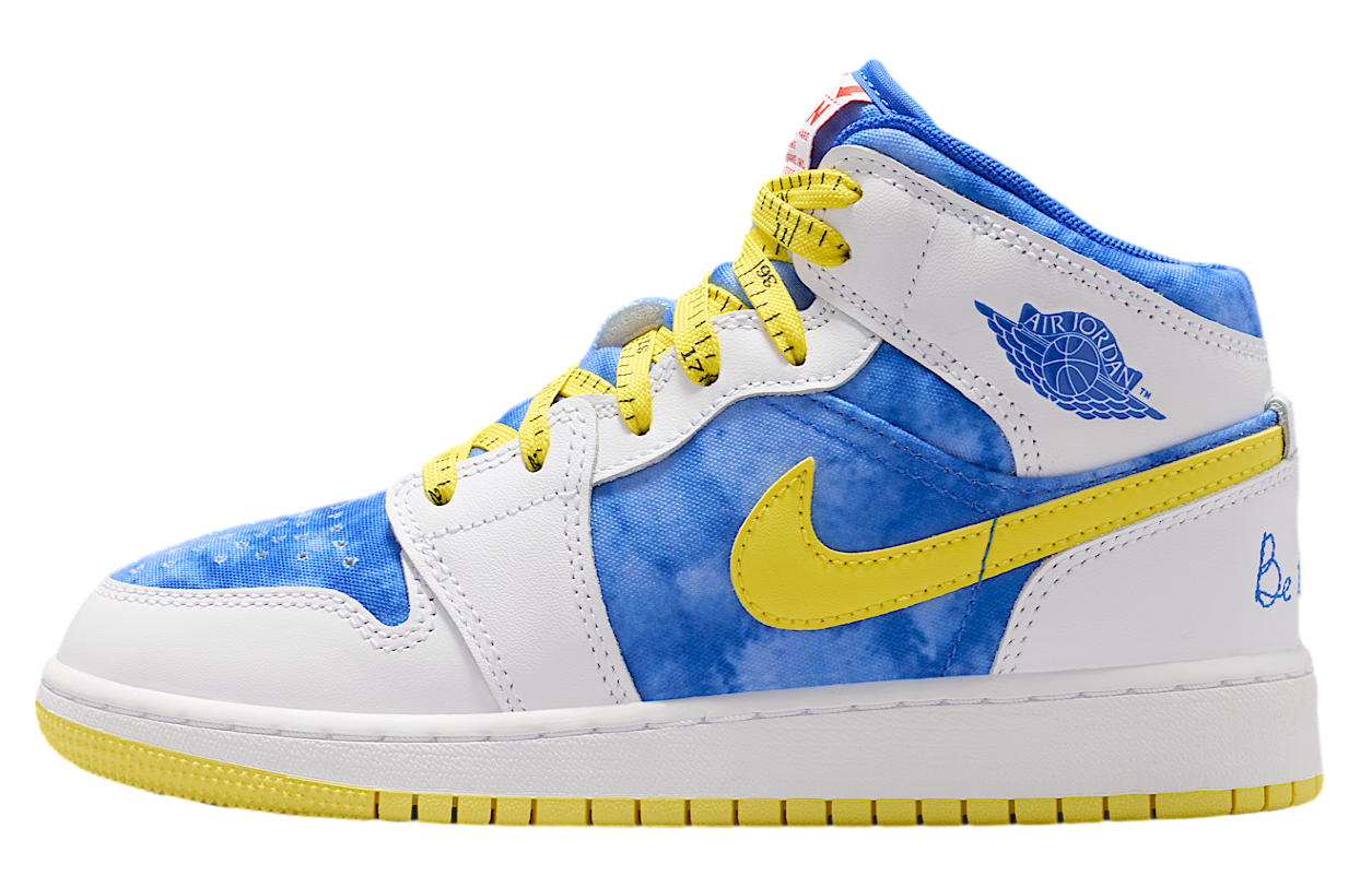 Air Jordan 1 Mid School GS White / Opti Yellow
