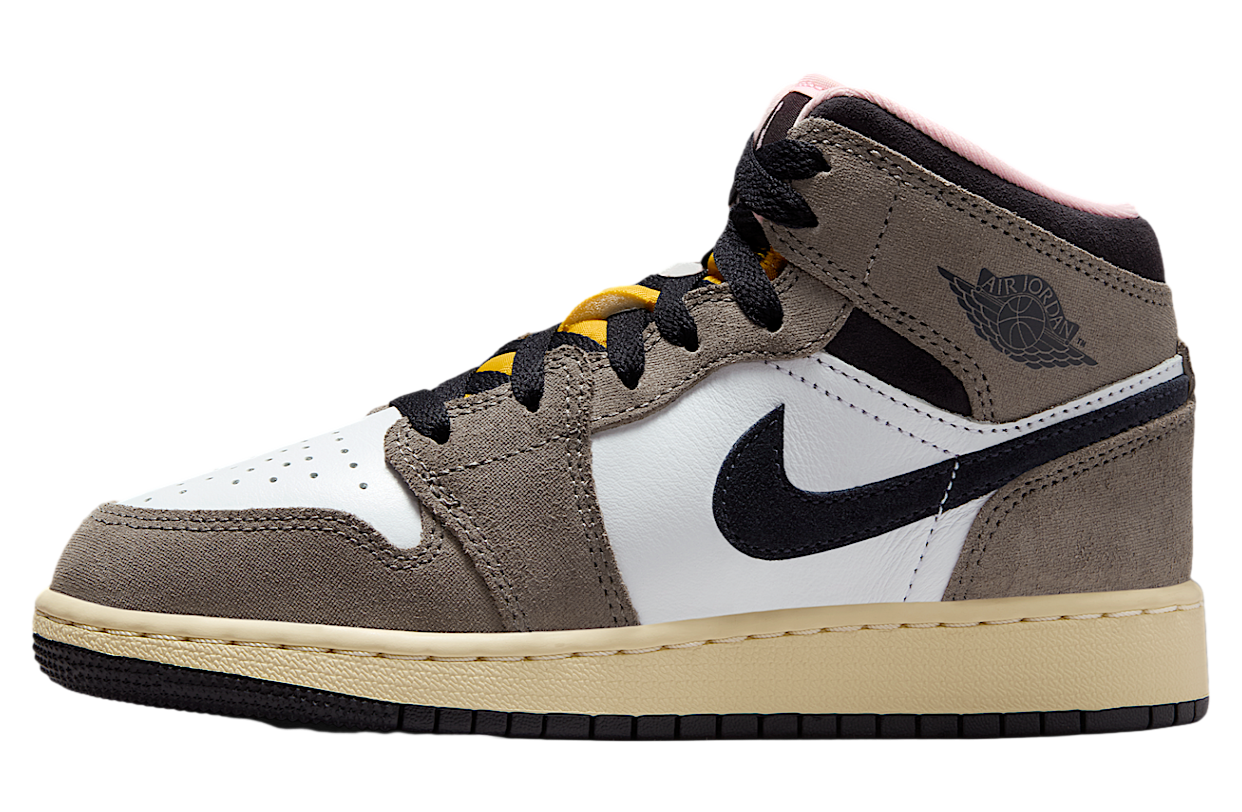 Air Jordan 1 Mid SE GS White / Cave Stone