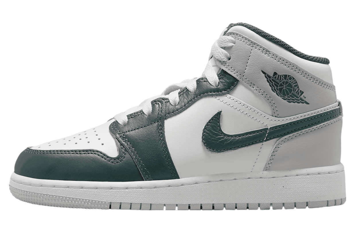 Air Jordan 1 Mid SE GS White / Grey / Oxidized Green