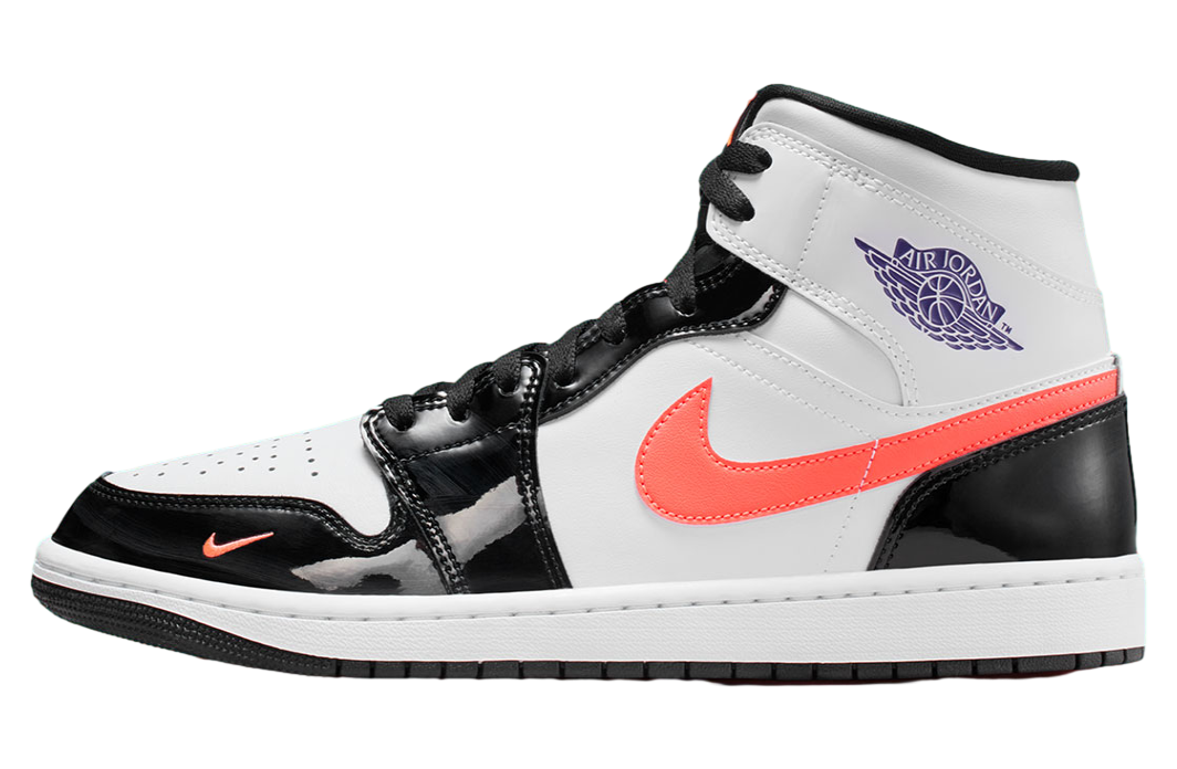 Air Jordan 1 Mid White / Court Purple / Bright Mango