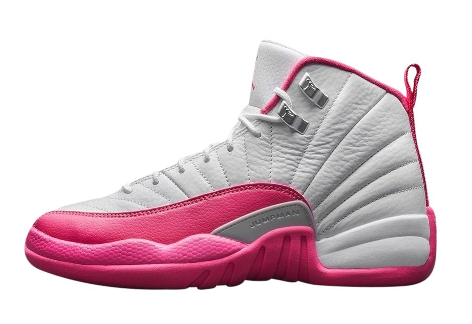 jordans 12 pink and white