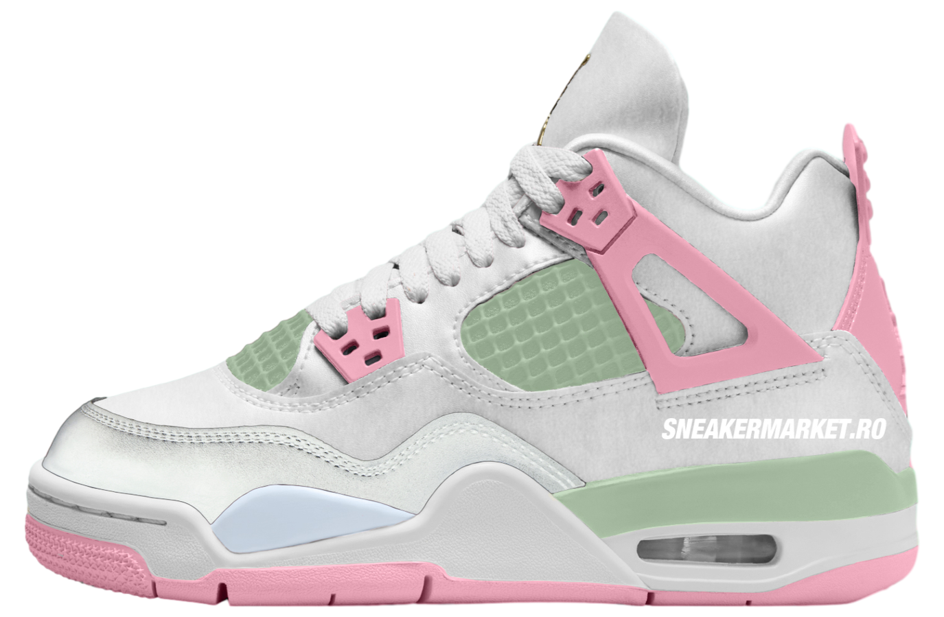Air Jordan 4 Gs White / Medium Soft Pink