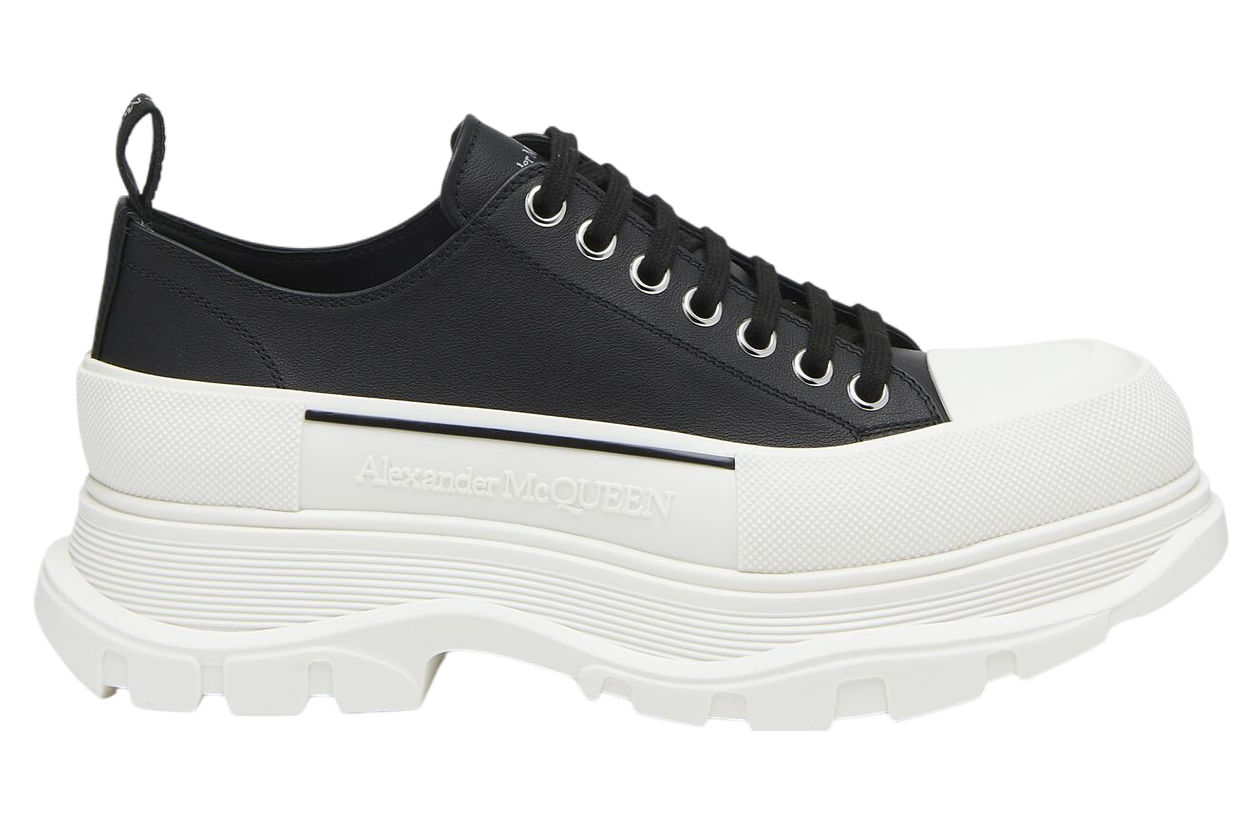 Alexander Mcqueen Tread Slick Lace Up Black / White / thick