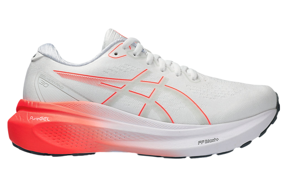 Asics Gel-Kayano 30 White / Sunrise Red