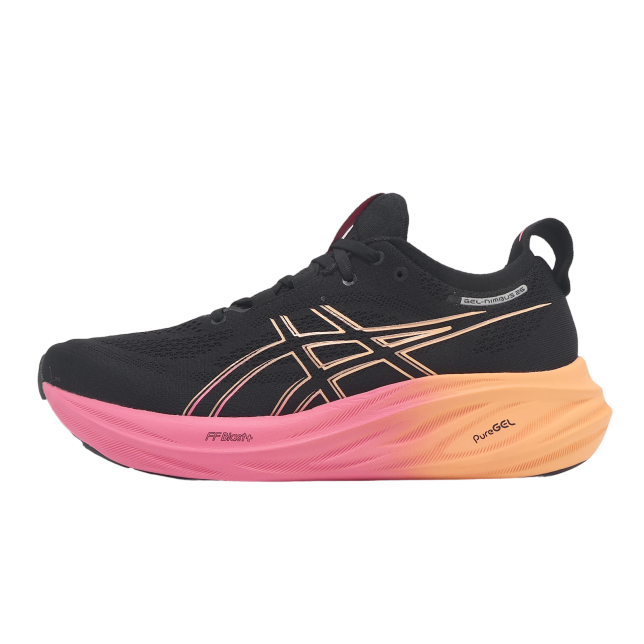 Asics nimbus black rose gold best sale