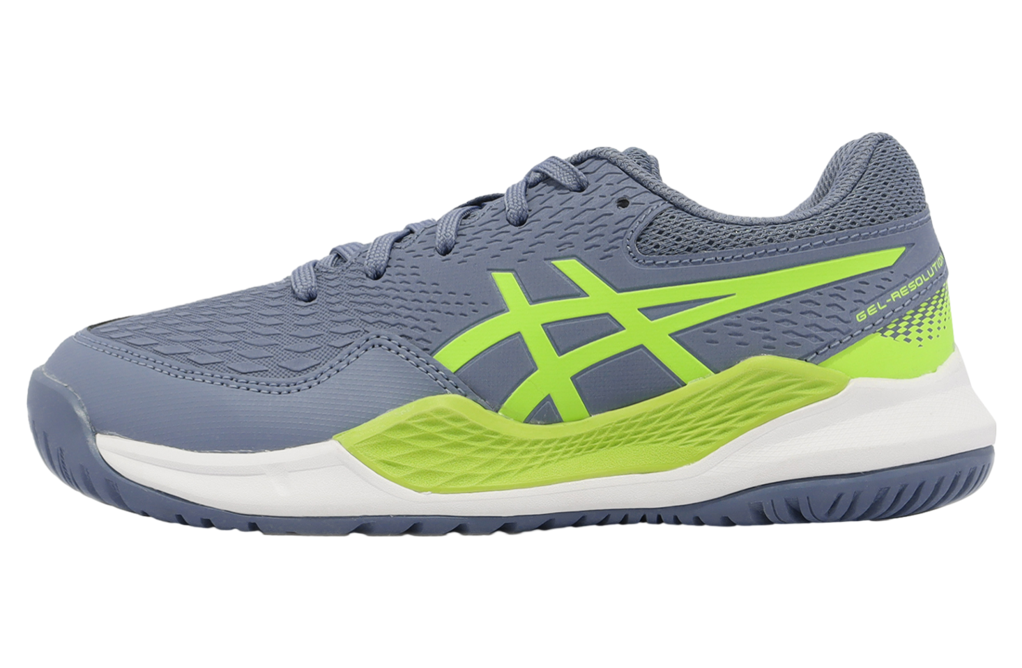 Asics GEL-Resolution 9 GS Steel Blue / Hazard Green - Feb