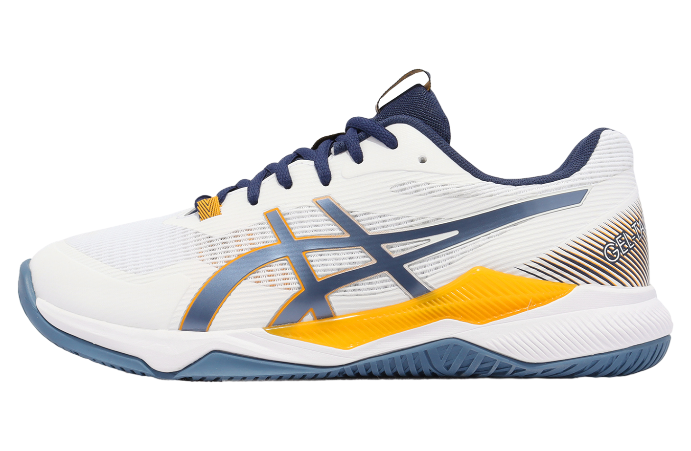 Asics GEL-Tactic White / Deep Ocean - Aug 2022 - 1071A065101
